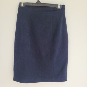 Vintage velvet dark blue high waisted skirt